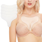 GETPUNA chest wrinkle pads 4pcs pack on-skin closeup shows smoother neckline and decollete.