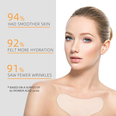 GETPUNA silicone decolletage pads on skin demonstrate comfortable overnight wrinkle reduction.