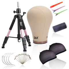 GEX 22-inch canvas cork wig head for precise pinning during wig making.