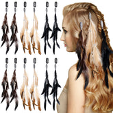 Geyoga clip-in hair feathers brown closeup for lightweight boho style
