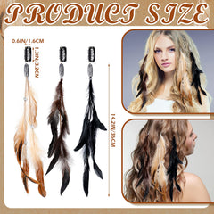 Geyoga clip-in hair feathers dark-coffee closeup bold festival look