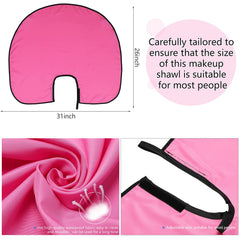 Geyoga short makeup cape pink neck closure demonstrates adjustable fit for women and men.