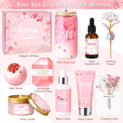 GiftPeak rose relaxing spa 16oz glass cup—enjoy warm drinks with a cheerful note