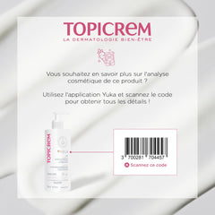 Topicrem GIGATEMP body milk texture highlights a non-greasy formula for daily use.