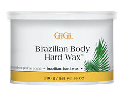 GIGI Brazilian body hard wax container ready for at-home waxing sessions.