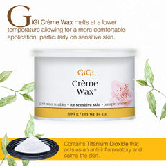GIGI Creme Wax applied on face shows thin, controllable coverage.