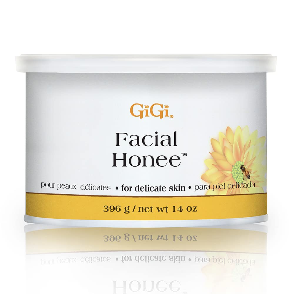GIGI Facial Honee Wax jar 14oz ready for at-home gentle waxing.