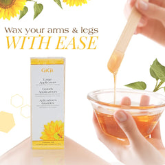 GIGI wax sticks hygienic single-use packaging preserves hygiene during home waxing