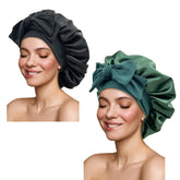 GiLi satin bonnet black close-up with smooth fabric for gentle night hair protection