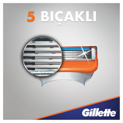 Gillette Fusion5 five-blade shaving surface engaging more hairs for efficient cutting.