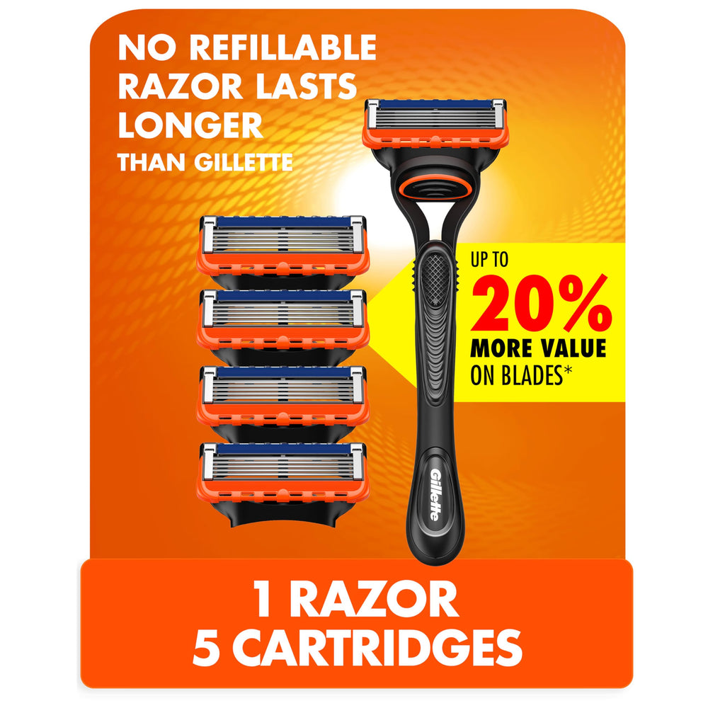 Gillette Fusion5 razor handle with ergonomic grip for precise control