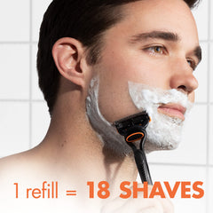 Gillette Fusion5 refills lubrication strip for extra glide after blades.