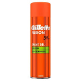 Gillette Fusion5 Ultra Sensitive Gel bottle close-up for a smooth, comfortable shave.