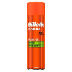 Gillette Fusion5 Ultra Sensitive Gel bottle close-up for a smooth, comfortable shave.