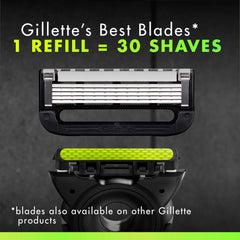 GilletteLabs exfoliating bar interaction with handle improves skin prep before shaving.