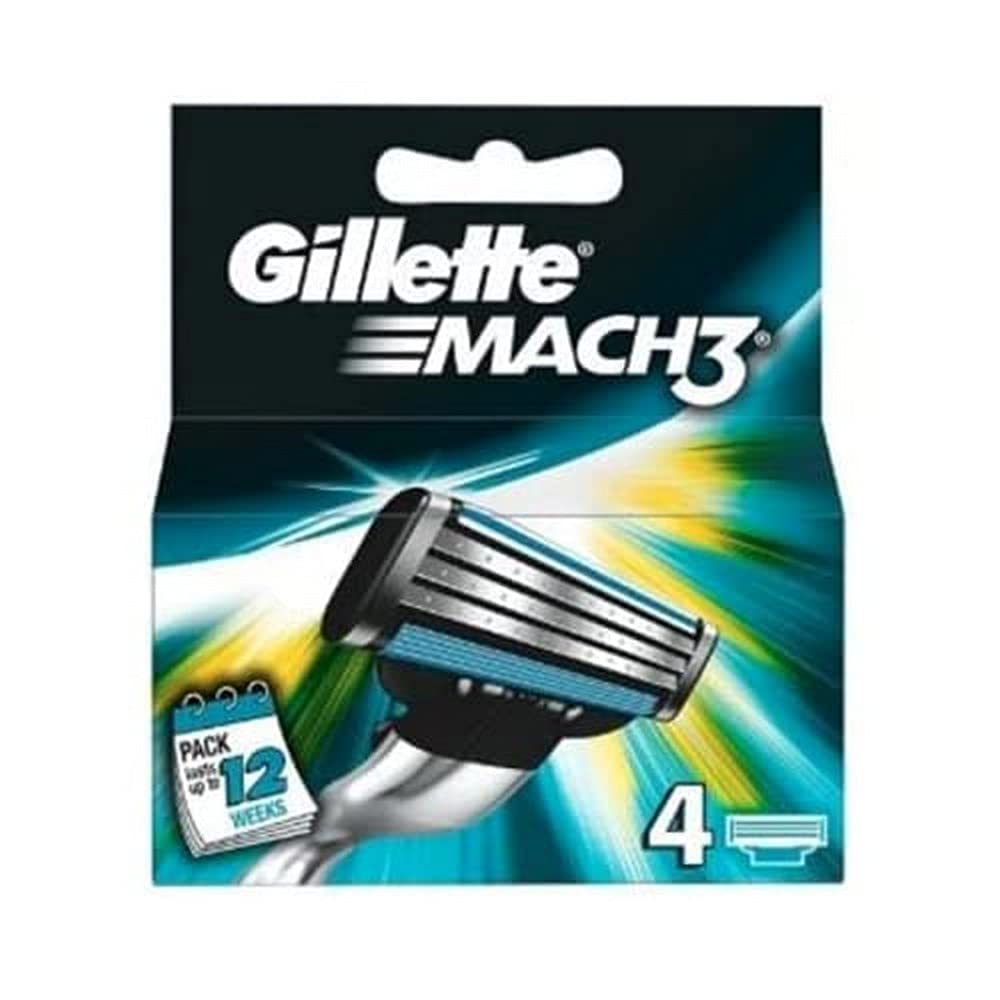 Gillette Mach3 blades pack with long-lasting sharp edges for a smooth daily shave.