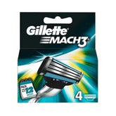 Gillette Mach3 blades pack with long-lasting sharp edges for a smooth daily shave.