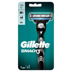 Gillette MACH3 handle with balanced grip for smooth, controlled shaving.