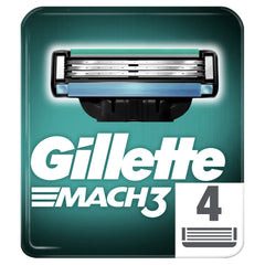 Gillette Mach3 razor refill blades offer longer-lasting sharpness for a smooth, comfortable shave