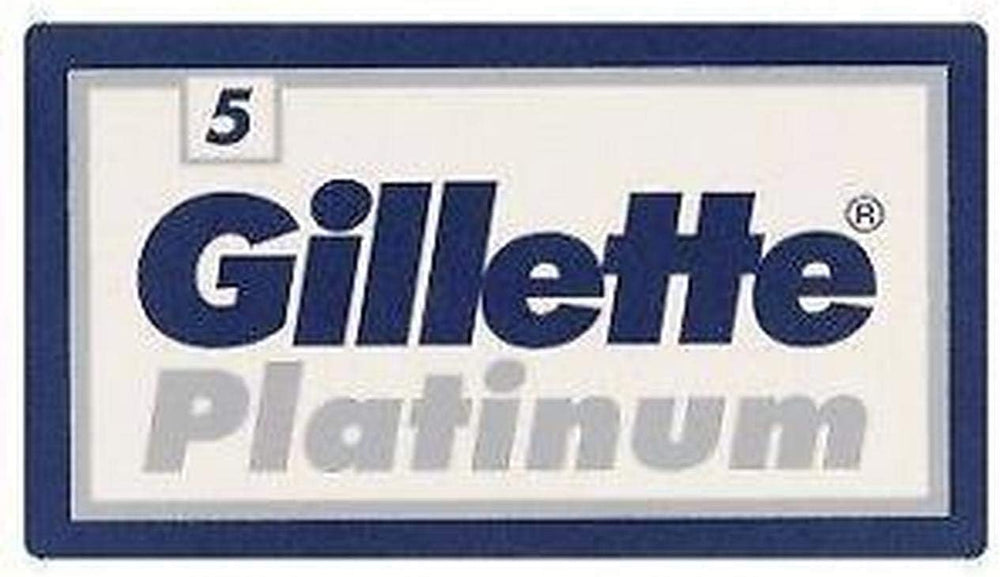 Gillette Platinum blades close-up show platinum coating for a smooth shave.