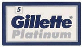 Gillette Platinum blades close-up show platinum coating for a smooth shave.