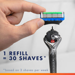 Gillette ProGlide precision-trimmer back for detailing sideburns and under-nose areas.