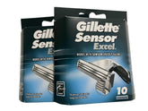 Gillette Sensor Excel cartridges closeup showing blades for a smooth shave