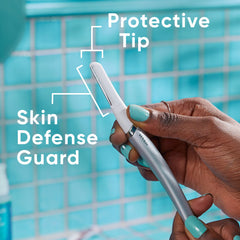 Gillette Venus razor handle with click-in refill for quick blade swaps.