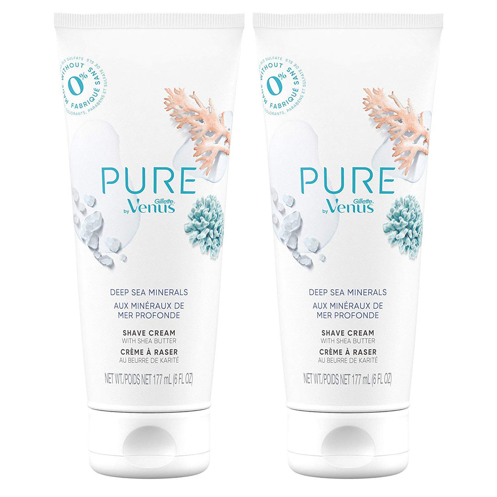 Gillette Venus PURE Deep Sea Minerals cream bottle for smoother shaving.