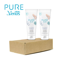 Gillette Venus PURE shea butter drops highlight hydrating shave.