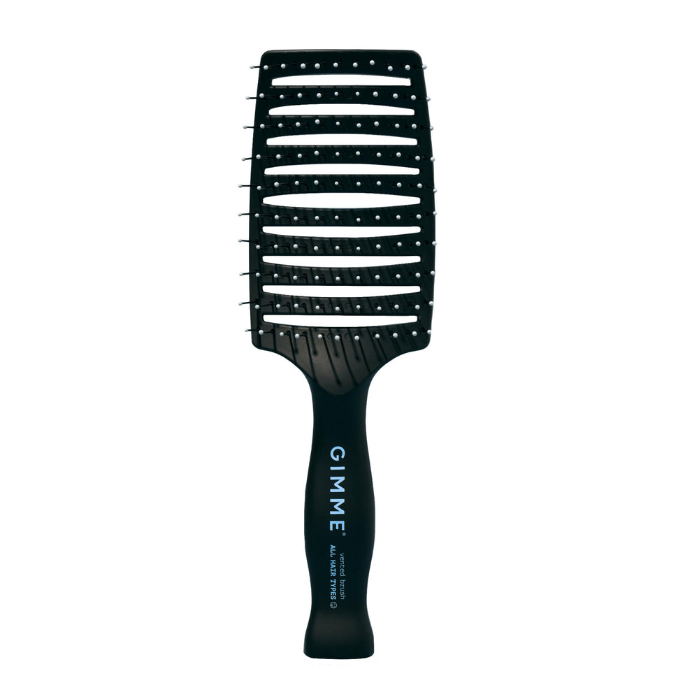 GIMME Beauty vented detangling brush front view for easy detangling and reduced breakage.