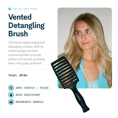 GIMME Beauty vented detangling brush wet hair styling with faster airflow.
