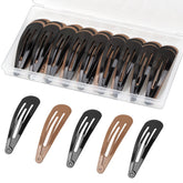 Gingbiss 40-piece large snap clip collection in black and brown for secure daily styling.