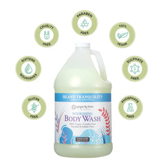 Creamy lather close-up of Ginger Lily Farms Island Tranquility botanicals wash