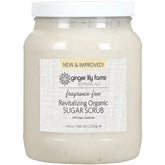 Ginger Lily Farms Botanicals organic sugar scrub 64oz jar shows deep exfoliation for smoother skin