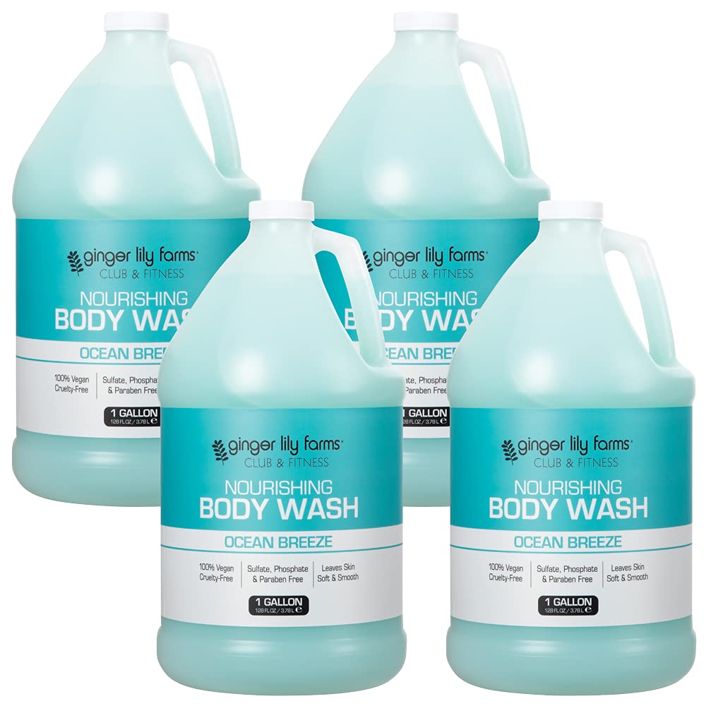Ginger Lily Farms Club and Fitness Ocean Breeze lather demonstrates gentle post-workout cleansing