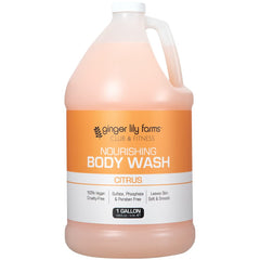 Ginger Lily Farms Club and Fitness bottle shows rich lather for hydrating skin