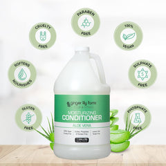 Ginger Lily Farms Club & Fitness conditioner dispense bottle emphasizes eco-friendly refill