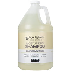 Ginger Lily Farms Club & Fitness fragrance-free shampoo bottle for all hair types.