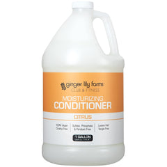 Ginger Lily Farms Club & Fitness moisturizing conditioner bottle shows weightless hydration for all hair types.