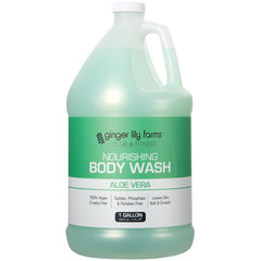 Ginger Lily Farms Club & Fitness rich-lather closeup highlighting botanicals for soft skin.