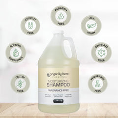 Ginger Lily Farms Club & Fitness shampoo foam demonstrating rich lather.