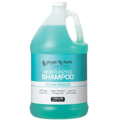 Ginger Lily Farms ocean breeze scent bottle evokes soothing aromatherapy during shower.