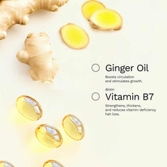 Ginger Milk Natural Care ginger root extract in hand ready for easy scalp application.