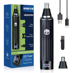 Ginity nose trimmer with LED display shows battery level for uninterrupted grooming