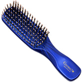 giorgio gentle mini-detangler blue close-up with ball-tipped bristles for scalp stimulation