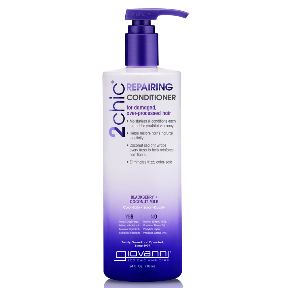 GIOVANNI 2chic Repairing Conditioner bottle front emphasizes color-safe nourishment for damaged hair