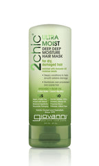 GIOVANNI 2chic Ultra-Moist Hair Mask jar close-up shows creamy hydration for rich moisture.