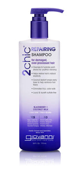 GIOVANNI 2chic Ultra-Repairing Shampoo bottle front showing dual repair complex for damaged hair