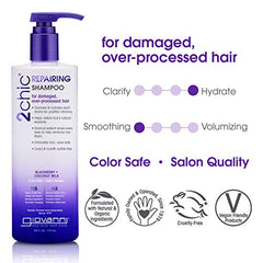 GIOVANNI 2chic Ultra-Repairing Shampoo pump-dispense for easy application and hydration